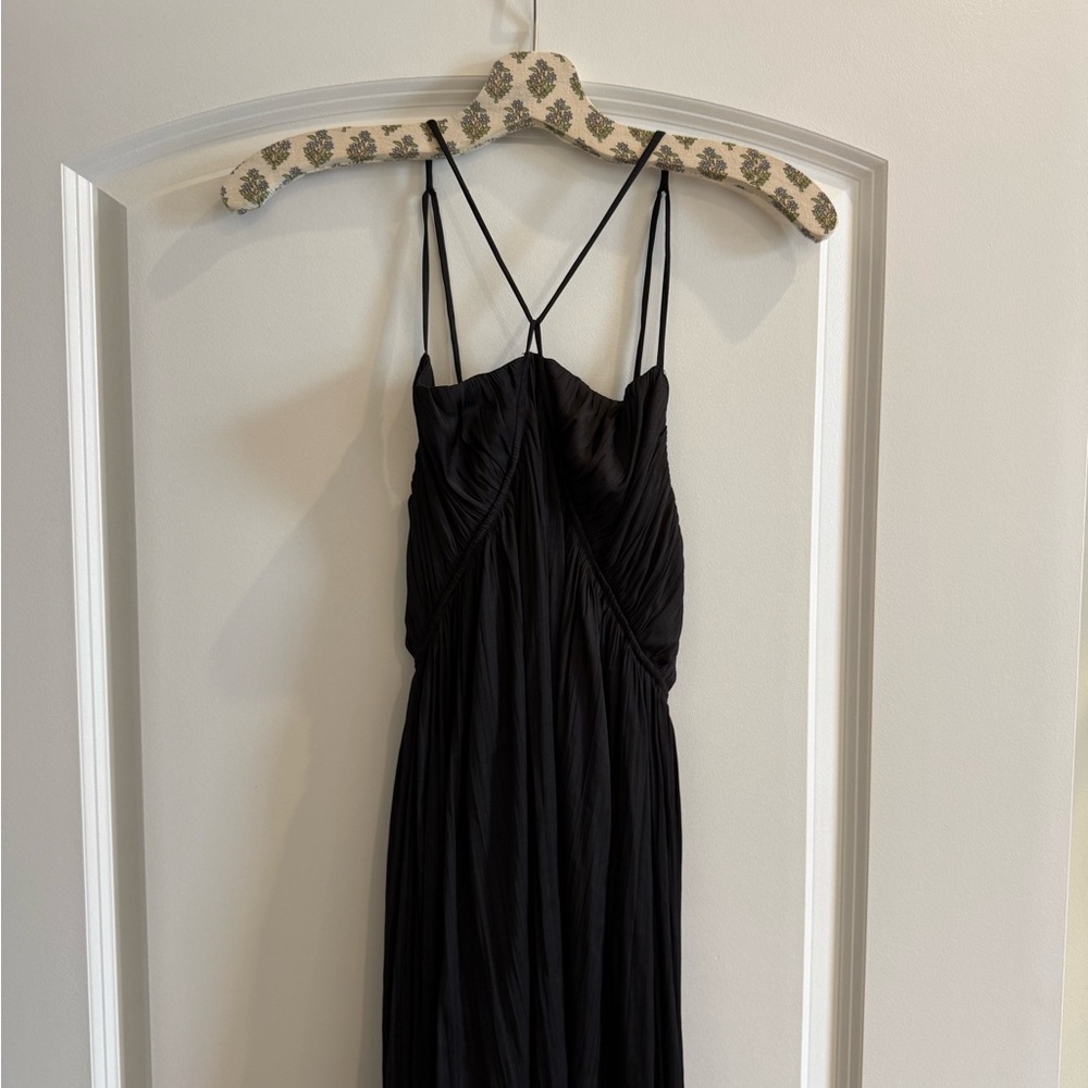 Anthropologie Black Spaghetti Strap Maxi Sundress